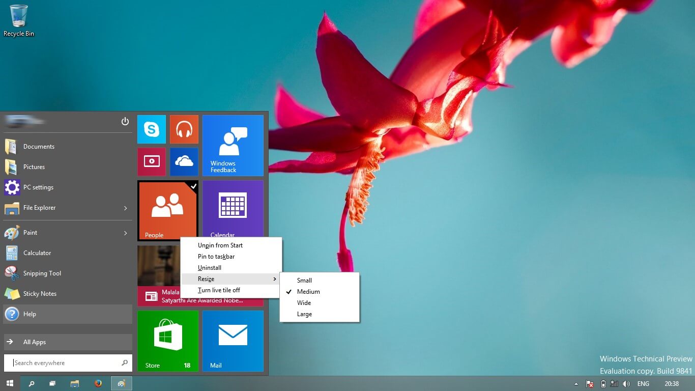 Новое меню Пуск