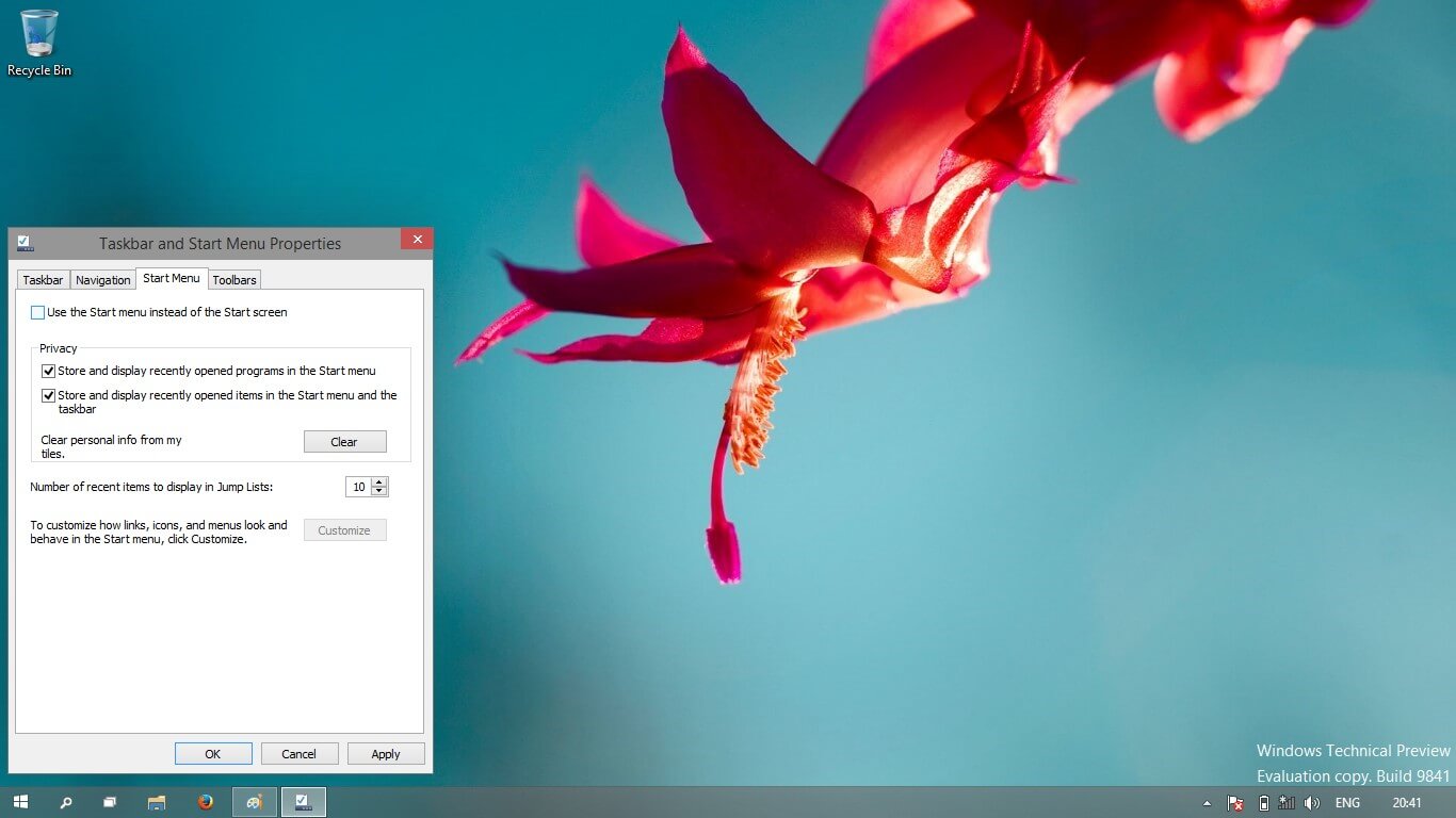 Новое меню Пуск