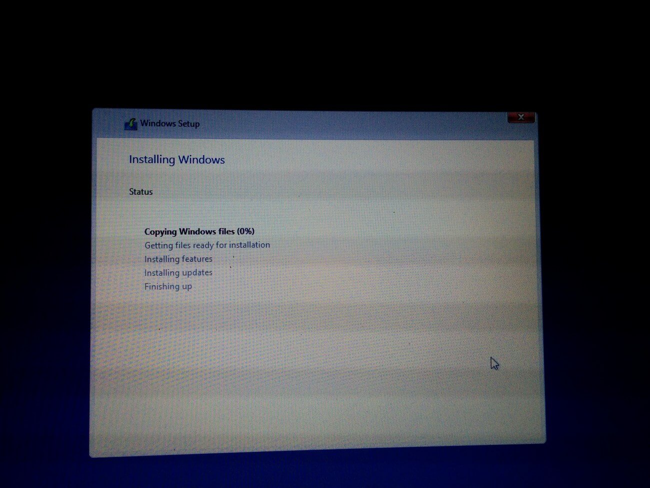 Процесс установки Windows 10