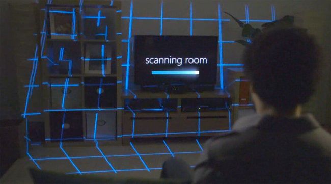 Microsoft продолжает экспериментировать с технологией IllumiRoom. Фото.