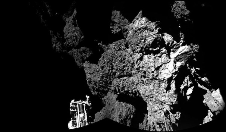 The first image from Rosetta on the surface of the comet