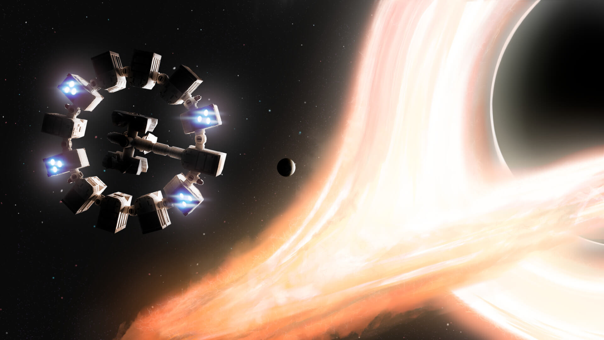 Можно поверить в искусственную гравитацию на космическом корабле «Эндюранс», но не в его фантастический двигатель. Такие двигатели противоречат законам физики. Фото.