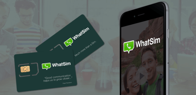 SIM-карта WhatSim позволяет бесплатно использовать мессенджер WhatsApp в роуминге. Фото.
