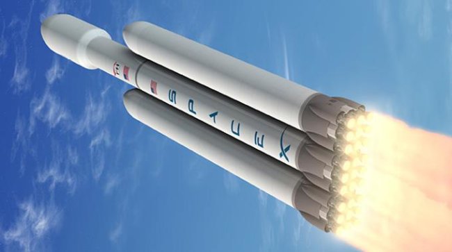 #видео дня | SpaceX показала анимационный ролик запуска тяжелой ракеты Falcon Heavy. Фото.