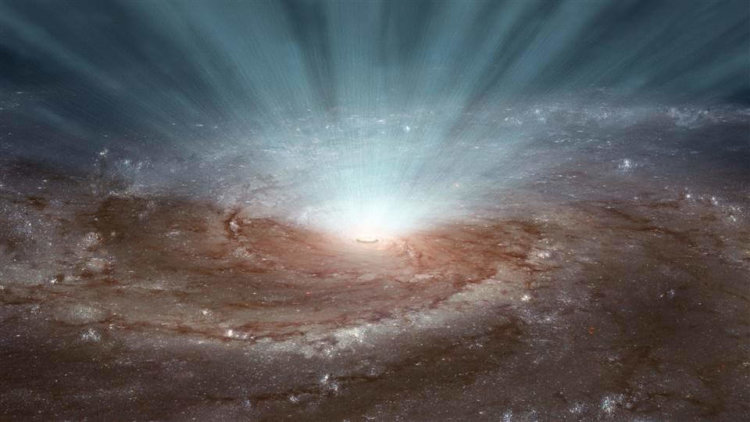 Черная дыра в центре галактики - иллюстрация