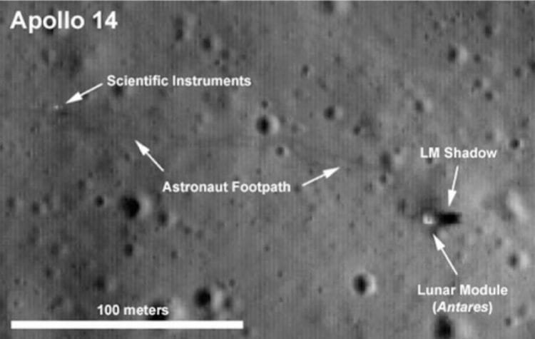 Сигналы инопланетян. Следы «Аполлона» и его оборудования до сих пор видны на лунной поверхности. Фото.