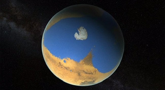 NASA: древний океан покрывал 20% поверхности Марса. Фото.