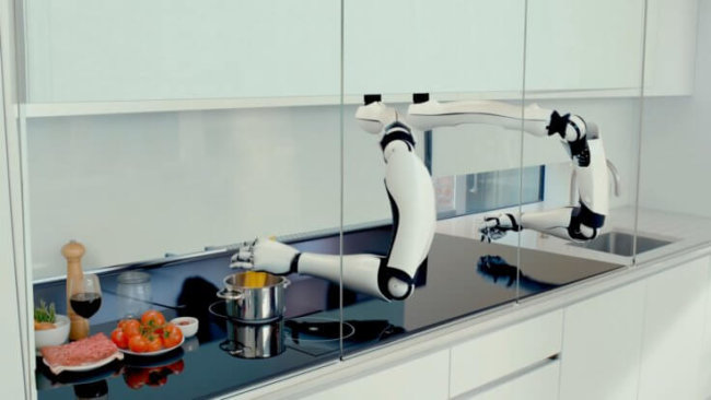 Двурукий робот-повар Moley заменит хозяйку на кухне. Фото.