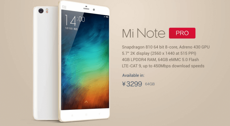 Флагман Xiaomi Mi Note Pro поступит в продажу 12 мая. Фото.