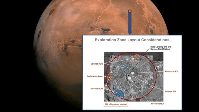 NASA ищет место для высадки людей на Марс. Фото.