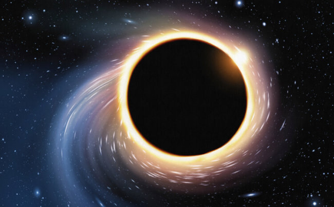 Что будет, если черная дыра встретится с черной дырой из антивещества? Фото.