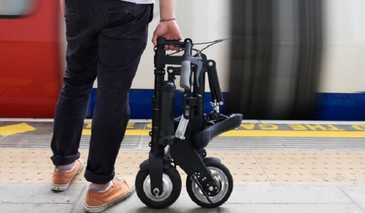 Складной мини-электровелосипед A-Bike собирается за 10 секунд. Фото.