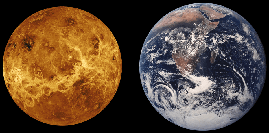 Сравнение Венеры и Земли