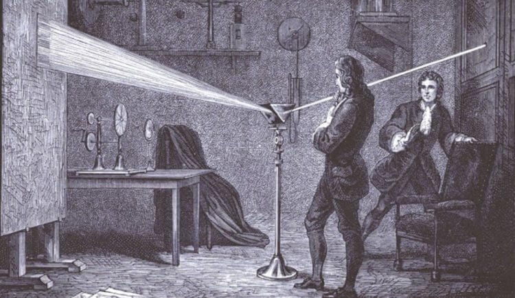 Как движется свет? Исаак Ньютон это один из тех людей, кто хотел понять, что такое свет. Фото.