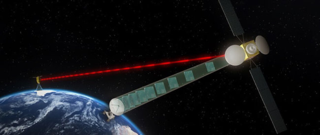 Первый спутник связи с системой лазерной передачи данных запустят в этом месяце. Фото.