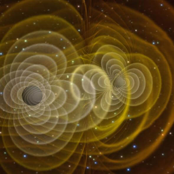 Могут ли гравитационные волны рассказать о скорости расширения нашей Вселенной? Взаимодействие гравитационных волн. Фото.