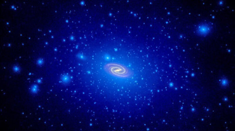 Скорость вращения Галактик. Темная материя могла бы объяснить ротационные кривые. Фото.
