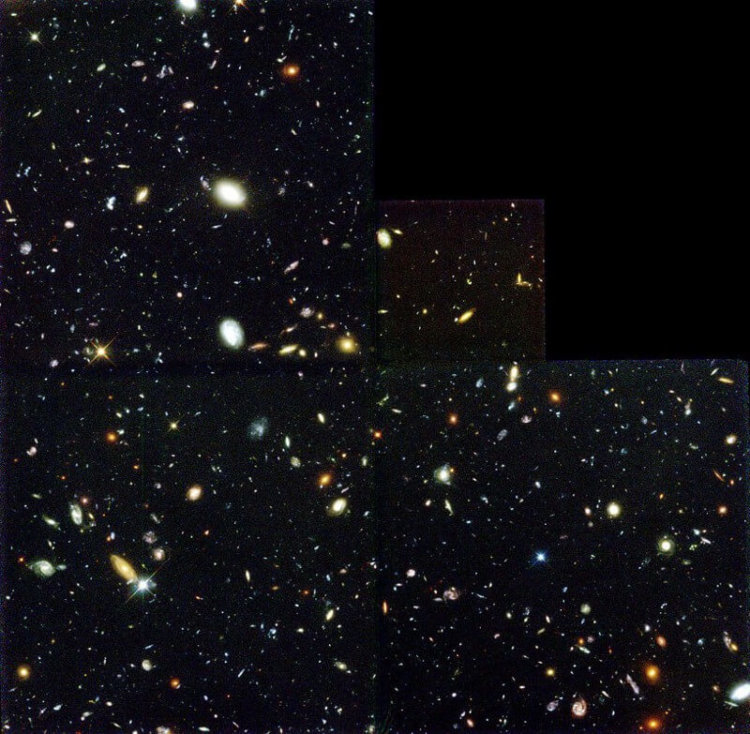 Самый большой спутник. Тысячи галактик в крошечном регионе космоса. Фото.