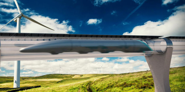 Пассажиры Hyperloop будут видеть мир через электронные окна. Фото.