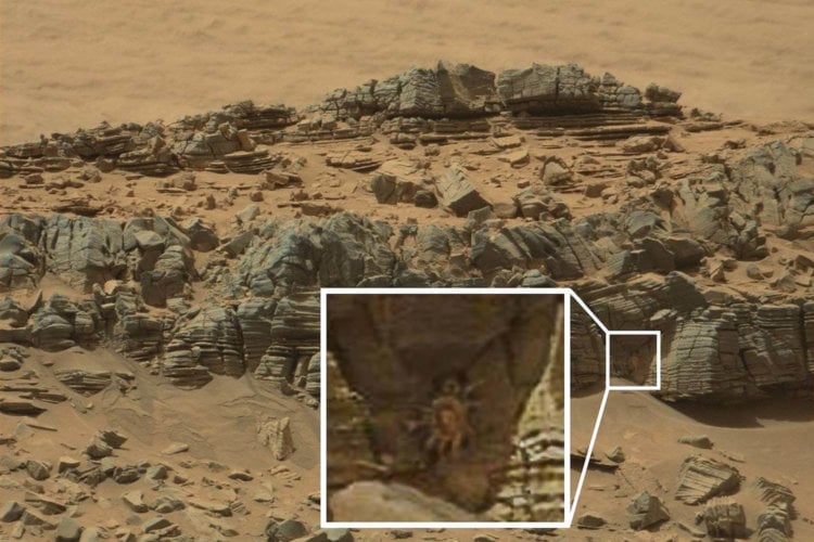 10 безумных теорий заговора и предположений, связанных с Марсом. Множество странных объектов, увиденных на Марсе. Фото.