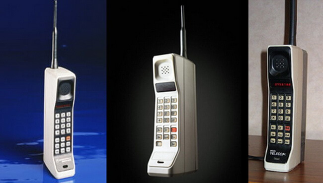 37. Motorola Dynatac 8000x. Первый портативный сотовый телефон. Фото.