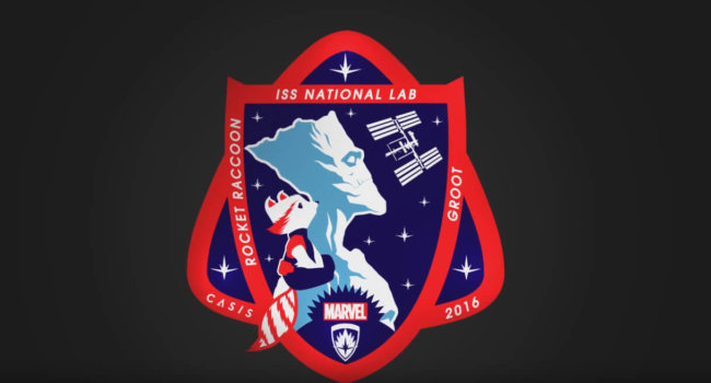 Енот Рокет и Грут появились на эмблеме космической миссии NASA. Фото.