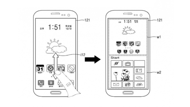 Samsung запатентовала смартфон, на котором параллельно работают Android и Windows. Фото.