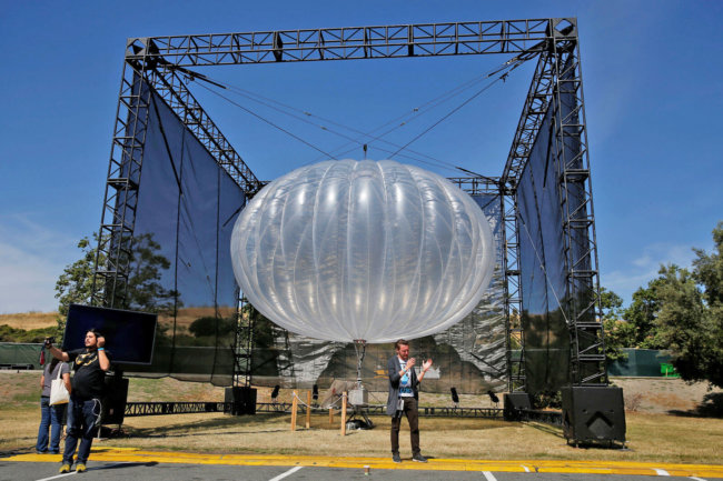 Воздушными интернет-шарами Project Loon управляет ИИ. Фото.