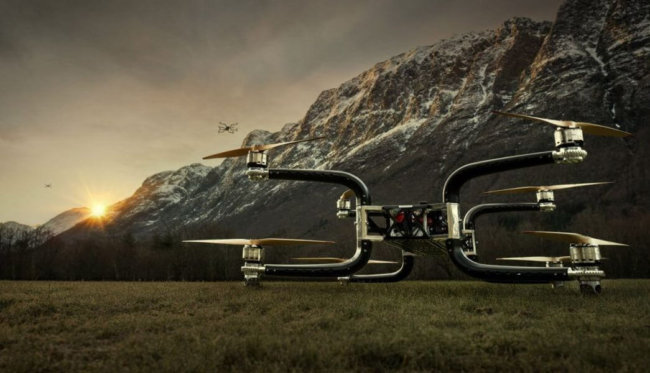 Новый норвежский дрон способен с лёгкостью транспортировать людей. Фото.