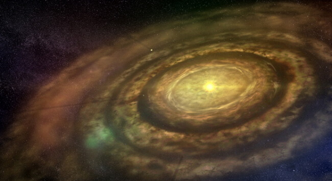 Астрономы стали свидетелями рождения сразу нескольких планет в одной системе. Фото.