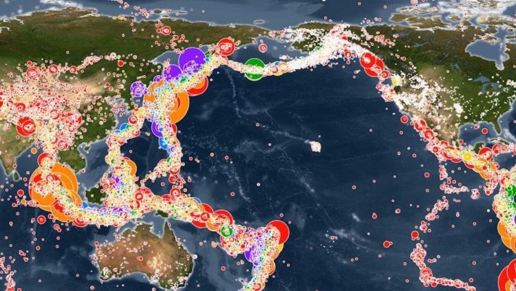 #видео дня | Анимированная карта всех землетрясений за последние 15 лет. Фото.