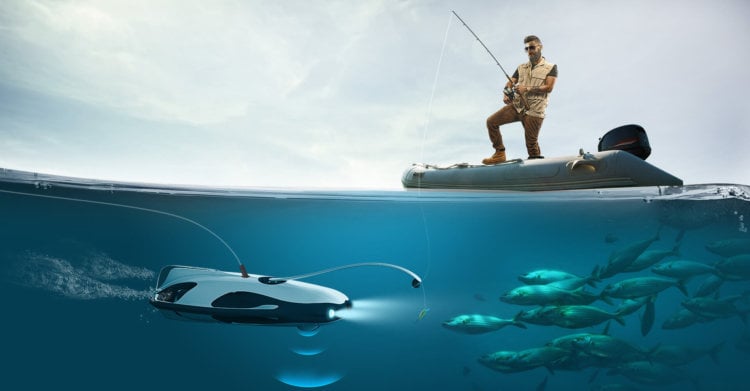 PowerRay — подводный рыбацкий дрон с камерой 4K. Фото.