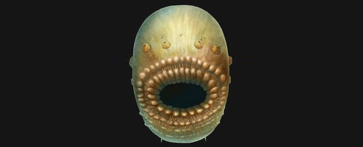 Один из древнейших предков животных и человека был похож на «зубастый мешок». Фото.