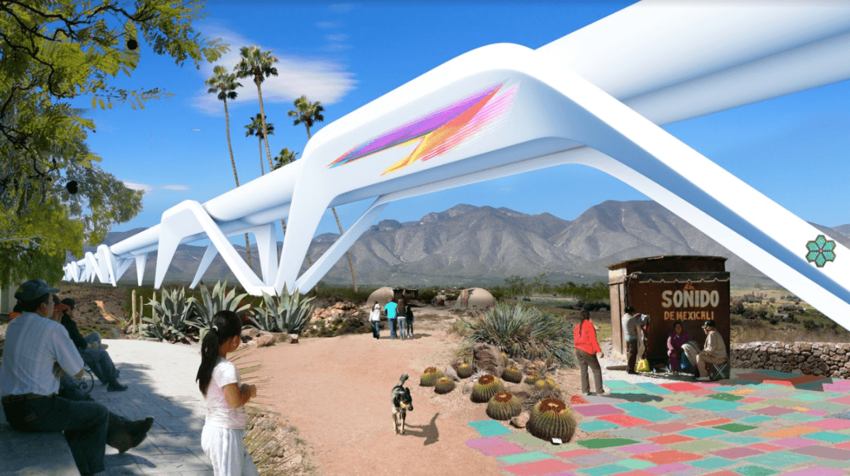 Инженеры предложили построить транспортную линию Hyperloop на границе Мексики и США.. Фото.