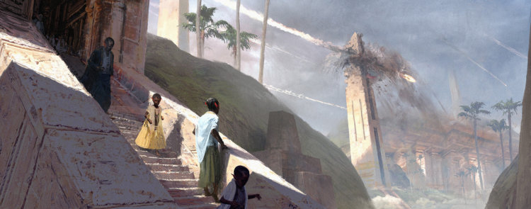 Художники попытались представить, как могли бы выглядеть вымершие цивилизации. Фото.
