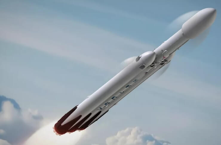 SpaceX провела испытания основного двигателя первой ступени своей тяжелой ракеты. Фото.