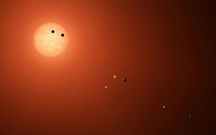 10 мест во Вселенной, где мы, вероятнее всего, обнаружим жизнь. Планетарная система TRAPPIST-1. Фото.