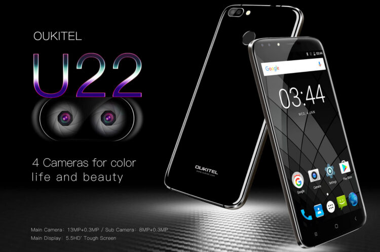 Полный перечень спецификаций четырехкамерного смартфона OUKITEL U22. Полный перечень спецификаций четырехкамерного смартфона OUKITEL U22. Фото.