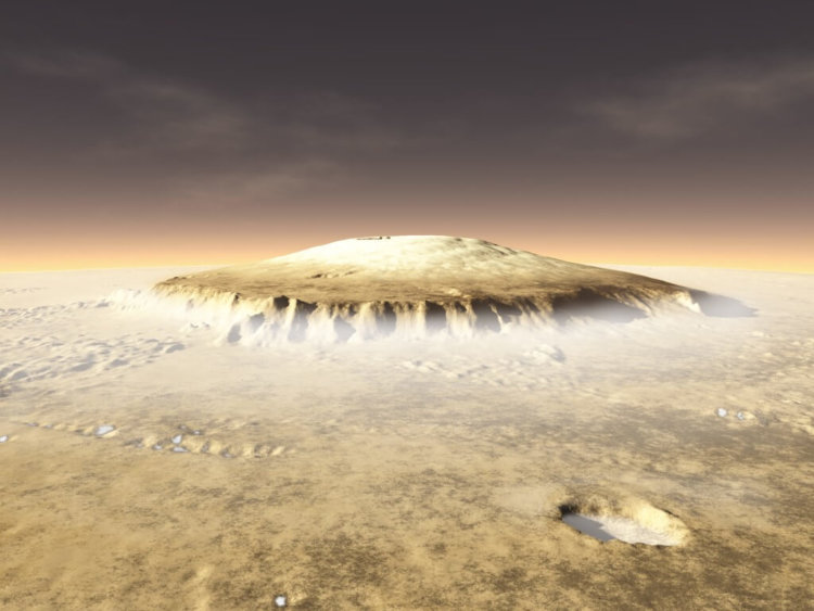 Молодые вулканы Марса могли поддерживать жизнь. Фото.