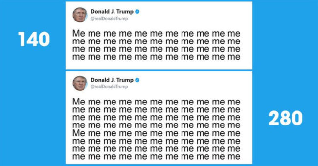 Twitter увеличил максимальный размер сообщений до 280 символов. Фото.