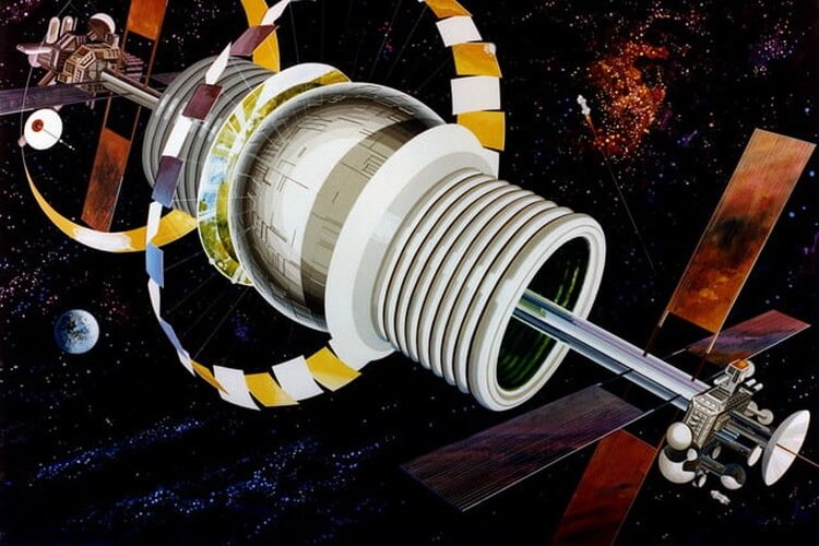 NASA именно так представляло в 70-х годах свою победу в космической гонке. Сфера Бернала. Фото.