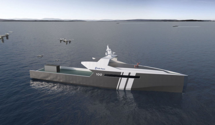 Компания Rolls-Royce создаст беспилотный военный корабль. Фото.