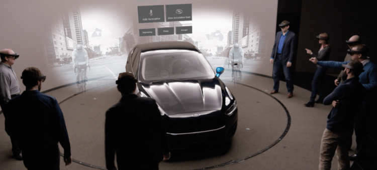 Автоконцерн Ford начал использовать HoloLens для проектировки автомобилей. Фото.