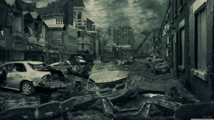 Апокалиптическая картина. Фото.