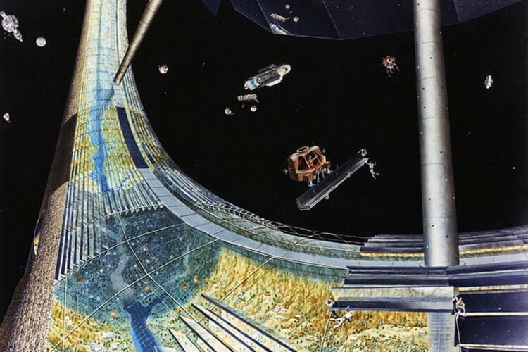 NASA именно так представляло в 70-х годах свою победу в космической гонке. Стэнфордский тор. Фото.