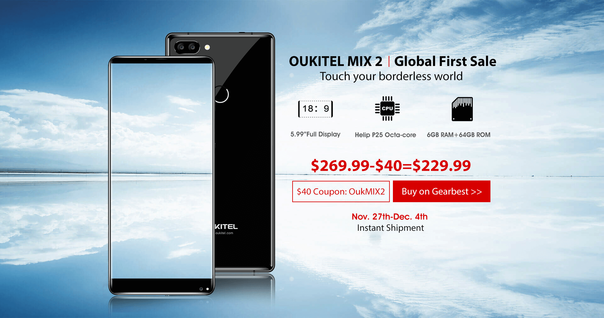 OUKITEL MIX 2 уже в продаже, купите его с большой скидкой! Фото.