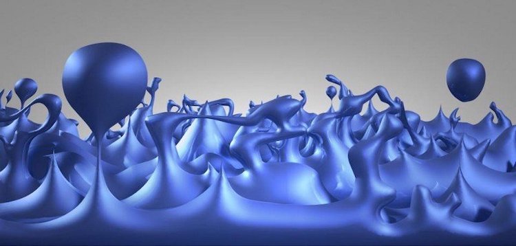 Теория квантовой гравитации. Иллюстрация ранней Вселенной, состоящей из квантовой пены, когда квантовые флуктуации были огромными и проявлялись на мельчайших масштабах. Фото.
