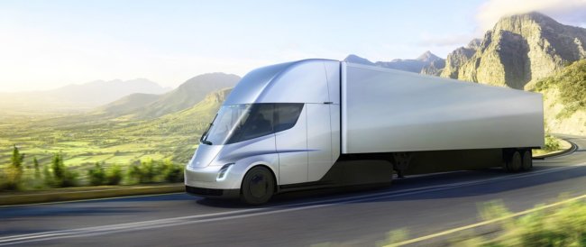Прототип грузовика Tesla Semi был замечен на дороге. Фото.