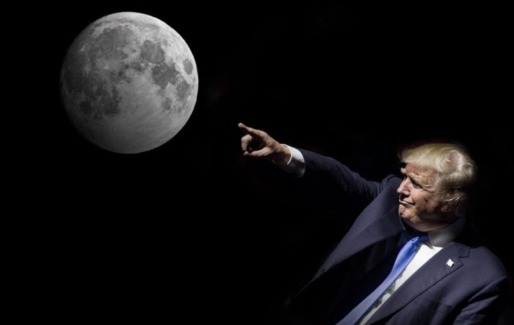 Дональд Трамп хочет вновь отправить американцев на Луну. Фото.