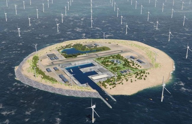 Предложен проект строительства гигантской ветряной электростанции в Северном море. Фото.